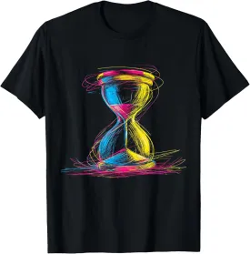 Art Hourglass Drawing Abstract Graphic T-Shirt