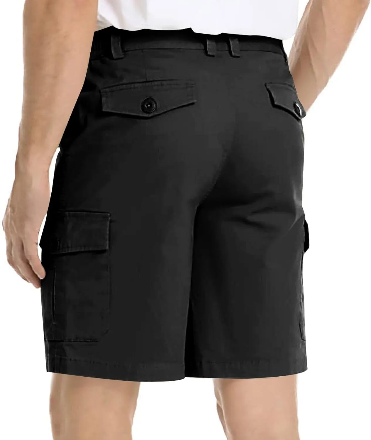Athletic Cargo Shorts for Men Casual Lightweight Baggy Button Zipper Pants Loose Pockets Summer Beach Half Pants