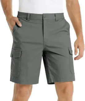 Athletic Cargo Shorts for Men Casual Lightweight Baggy Button Zipper Pants Loose Pockets Summer Beach Half Pants