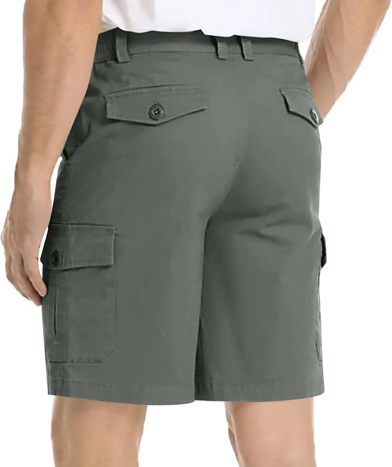 Athletic Cargo Shorts for Men Casual Lightweight Baggy Button Zipper Pants Loose Pockets Summer Beach Half Pants