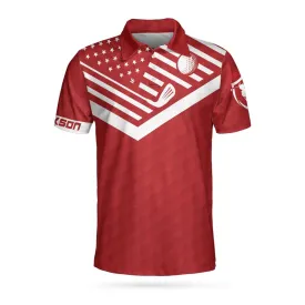 Black Pimps Sunday Red American Flag Golf Custom Polo Shirt, Personalized Shirt For Golfers Coolspod