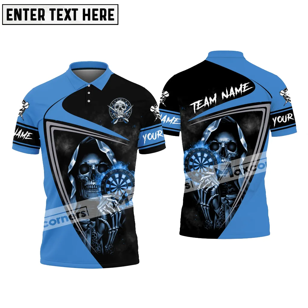 Darts Fire Flame Skull Pro Sport Jersey Multicolor Option Customized Name, Team Name 3D Polo Shirt