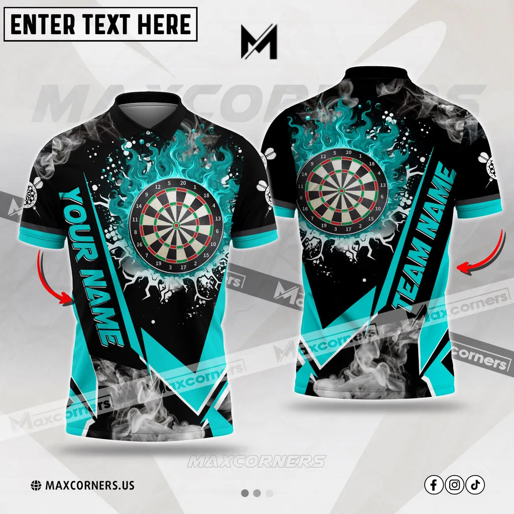 Darts Flame Declare War Color Options Personalized Name, Team Name 3D Polo Shirt