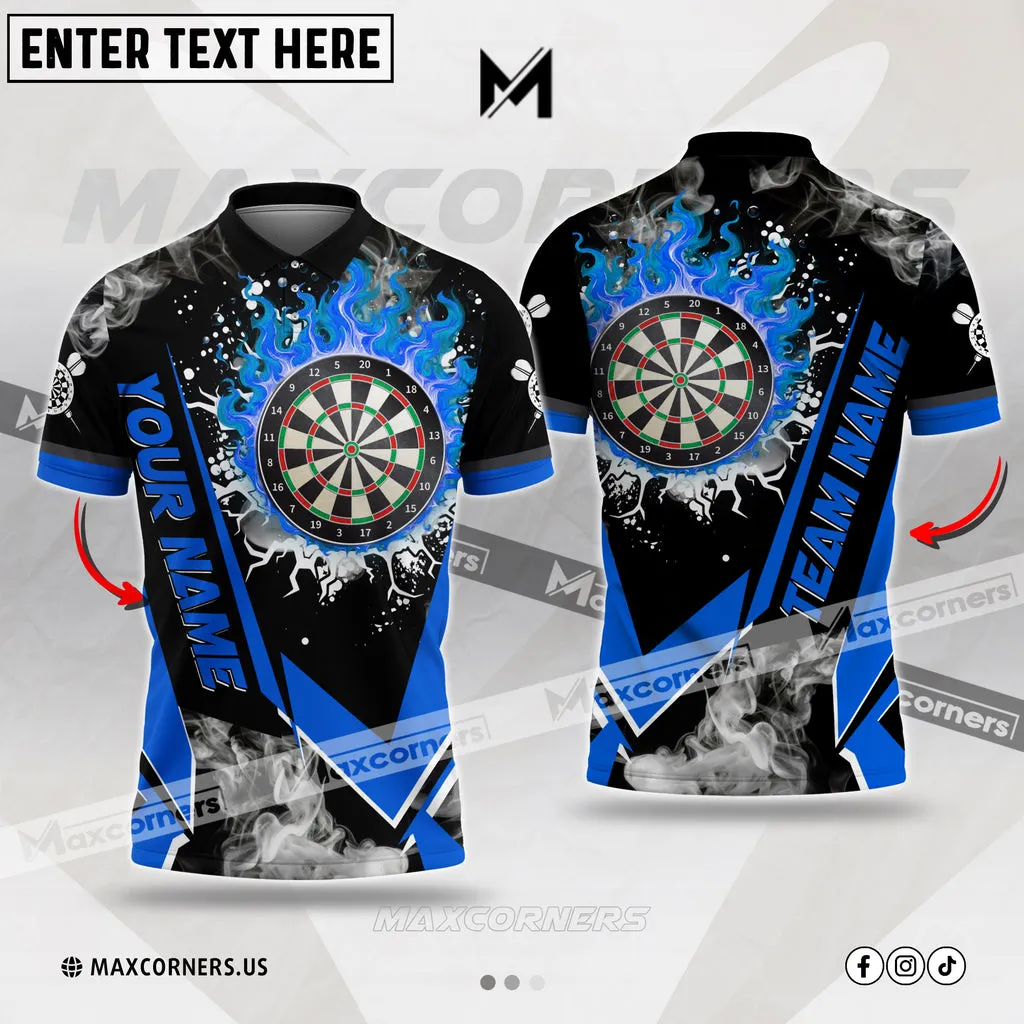 Darts Flame Declare War Color Options Personalized Name, Team Name 3D Polo Shirt