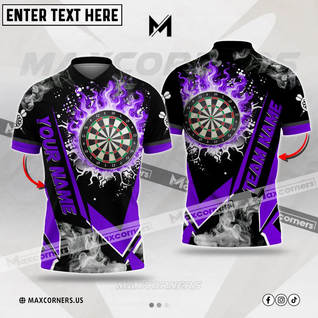 Darts Flame Declare War Color Options Personalized Name, Team Name 3D Polo Shirt