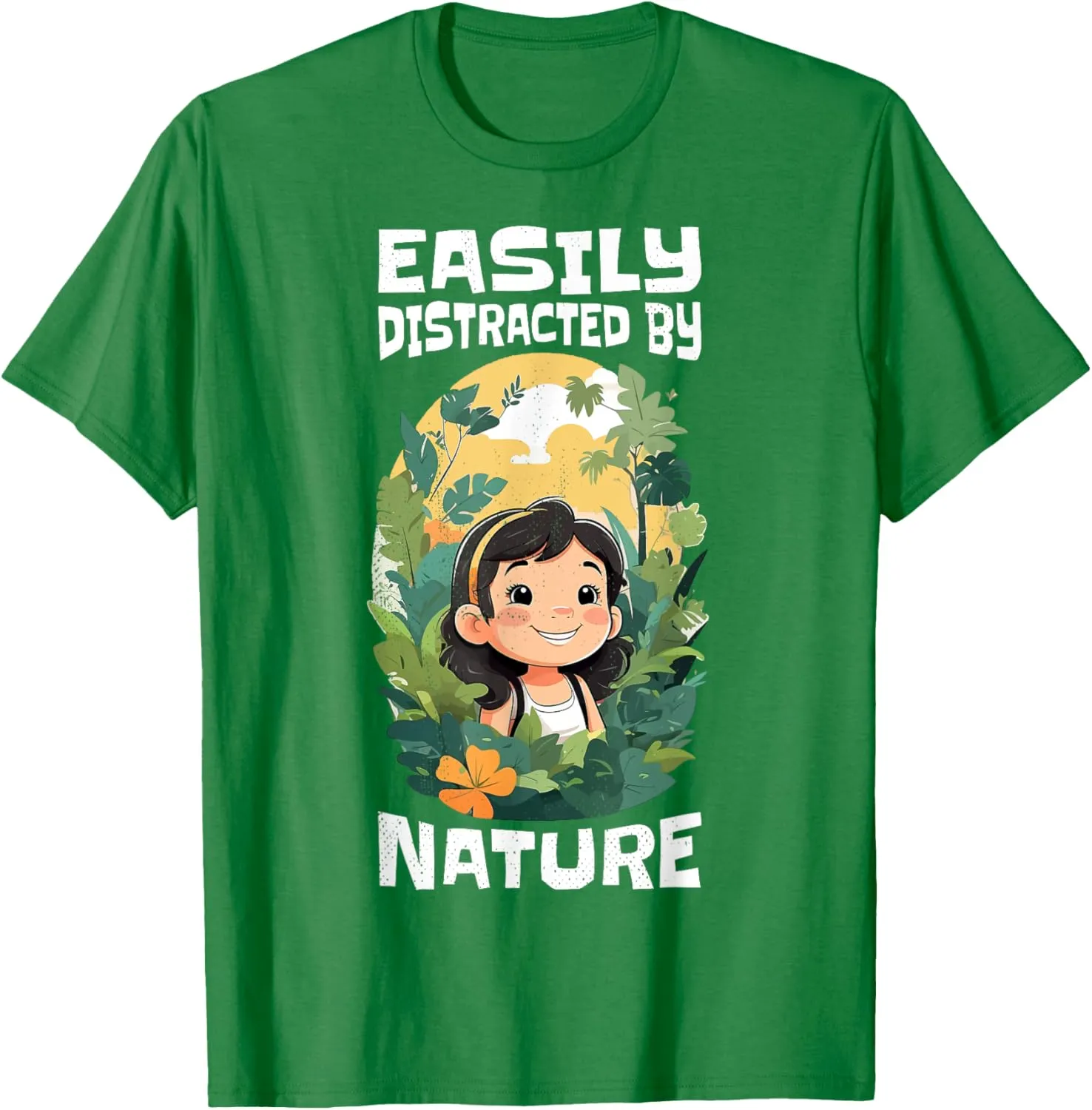 Girl in nature. Easily distracted by nature. T-Shirt