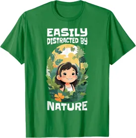 Girl in nature. Easily distracted by nature. T-Shirt