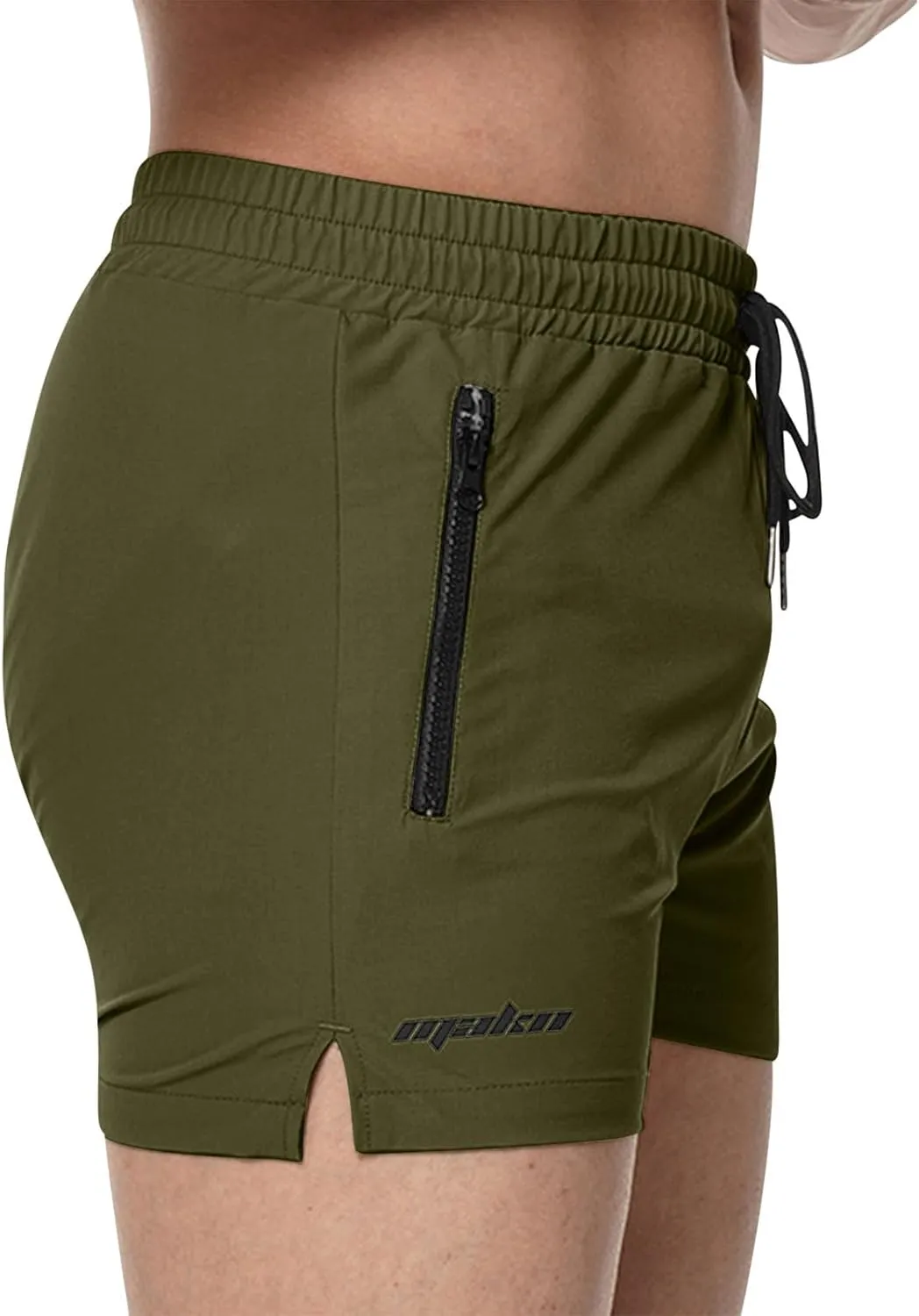 Gym Shorts Men Zipper Pockets Quick Dry Athletic Workout Basketball Running Shorts Lightweight 5 Inch Pants