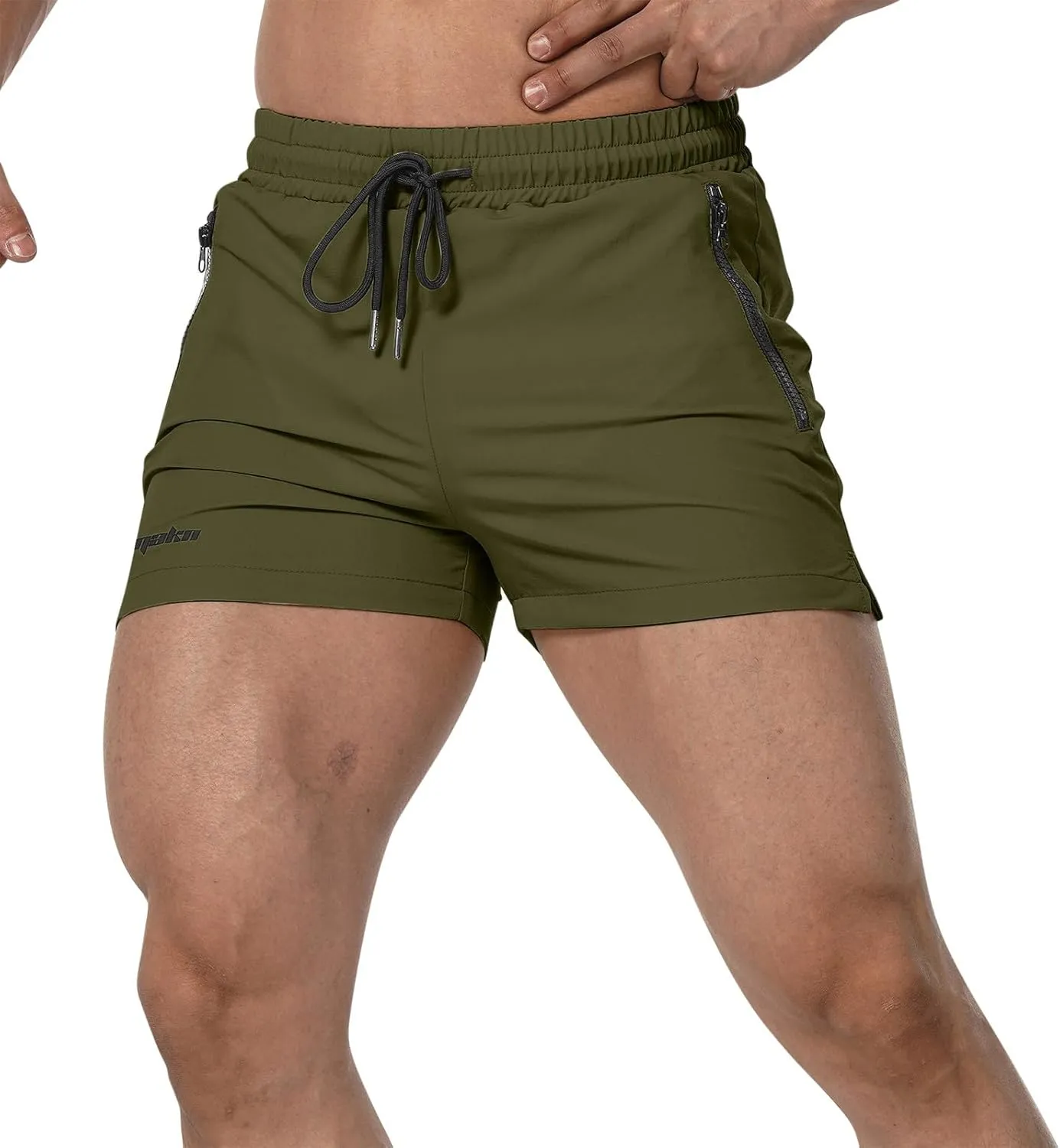 Gym Shorts Men Zipper Pockets Quick Dry Athletic Workout Basketball Running Shorts Lightweight 5 Inch Pants