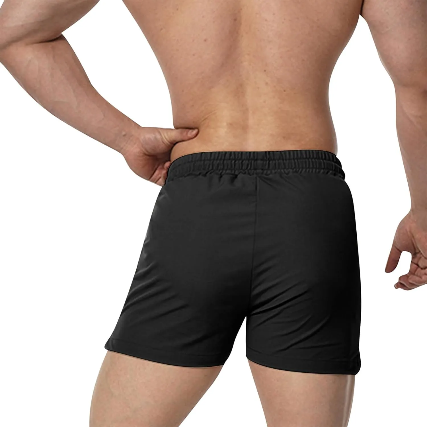 Gym Shorts Men Zipper Pockets Quick Dry Athletic Workout Basketball Running Shorts Lightweight 5 Inch Pants