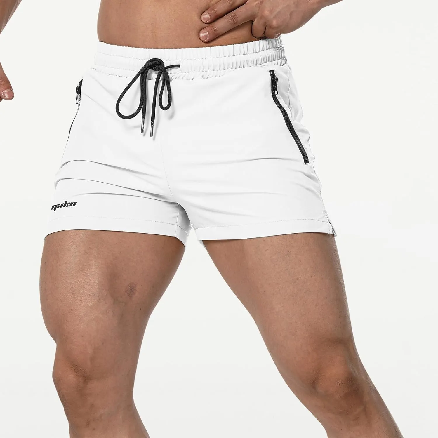 Gym Shorts Men Zipper Pockets Quick Dry Athletic Workout Basketball Running Shorts Lightweight 5 Inch Pants