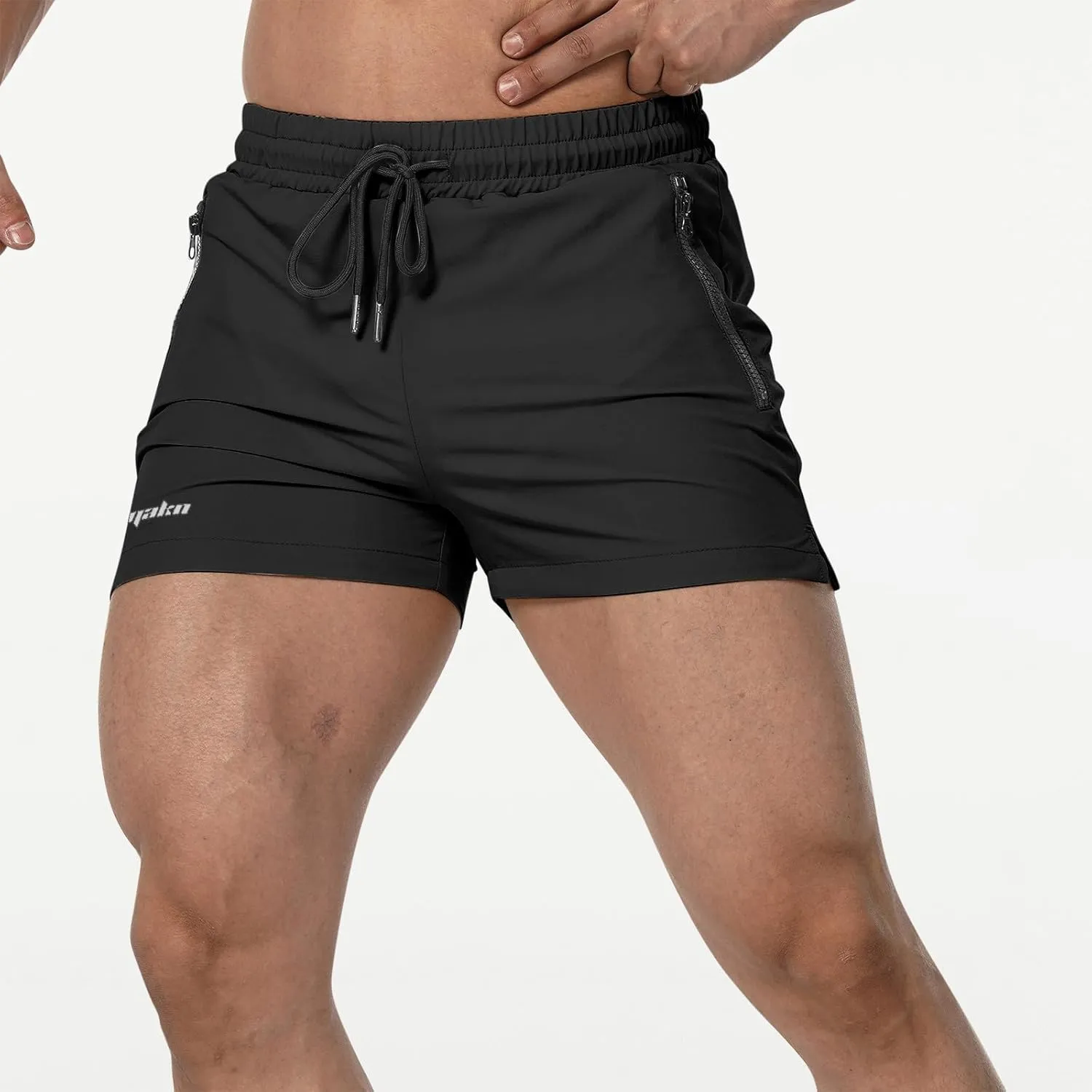 Gym Shorts Men Zipper Pockets Quick Dry Athletic Workout Basketball Running Shorts Lightweight 5 Inch Pants