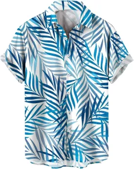 Hawaiian Shirt for Men Summer Short Sleeve Button Down Tropical Floral Beach Vacation Shirt for Beach,Pool Parties