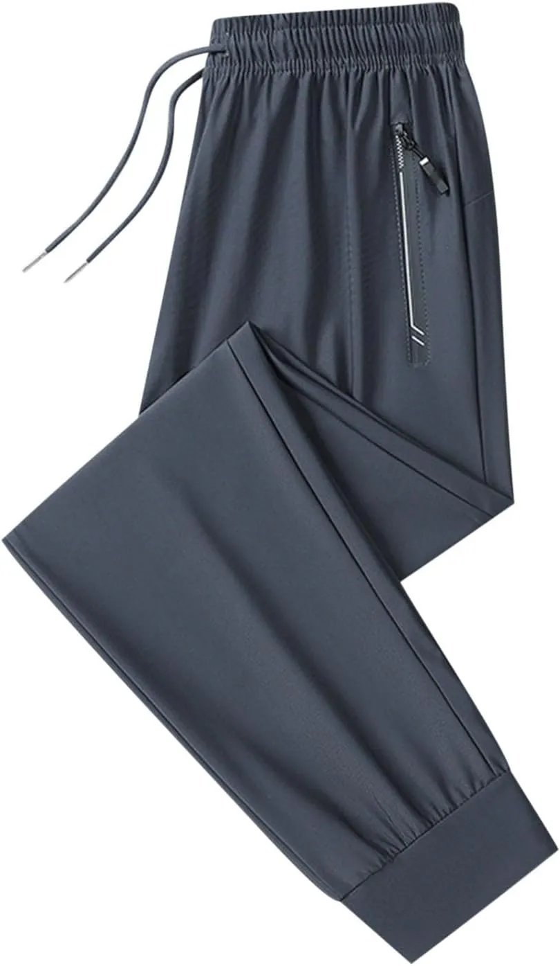 Hiking Pants Men Waterproof Lightweight Running Joggers Quick Dry Athletic Pant Sports and Outdoors with Zipper Pockets
