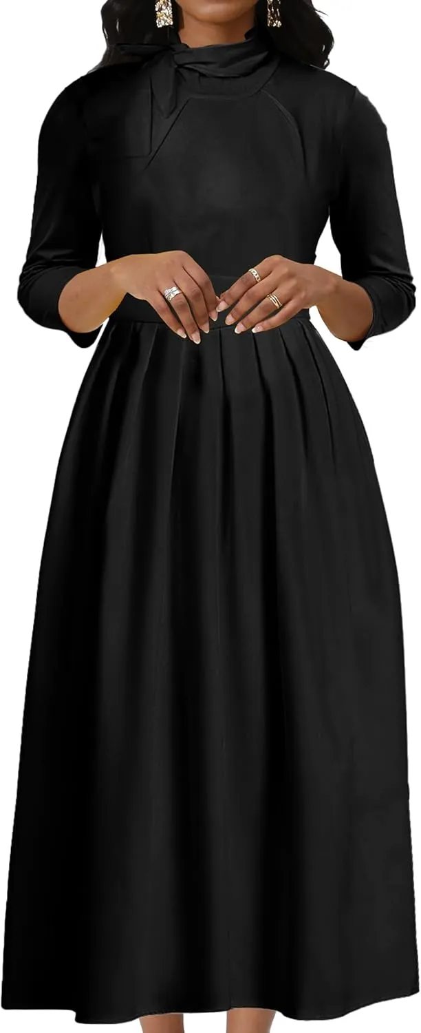 IbuduSexy Church Dresses for Women Maxi Dresses for Women 2025 Casual Office Dress African
