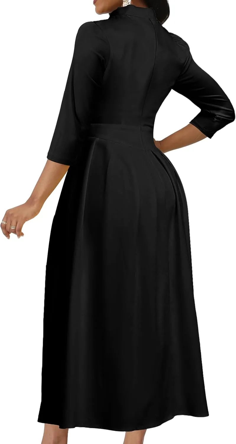 IbuduSexy Church Dresses for Women Maxi Dresses for Women 2025 Casual Office Dress African
