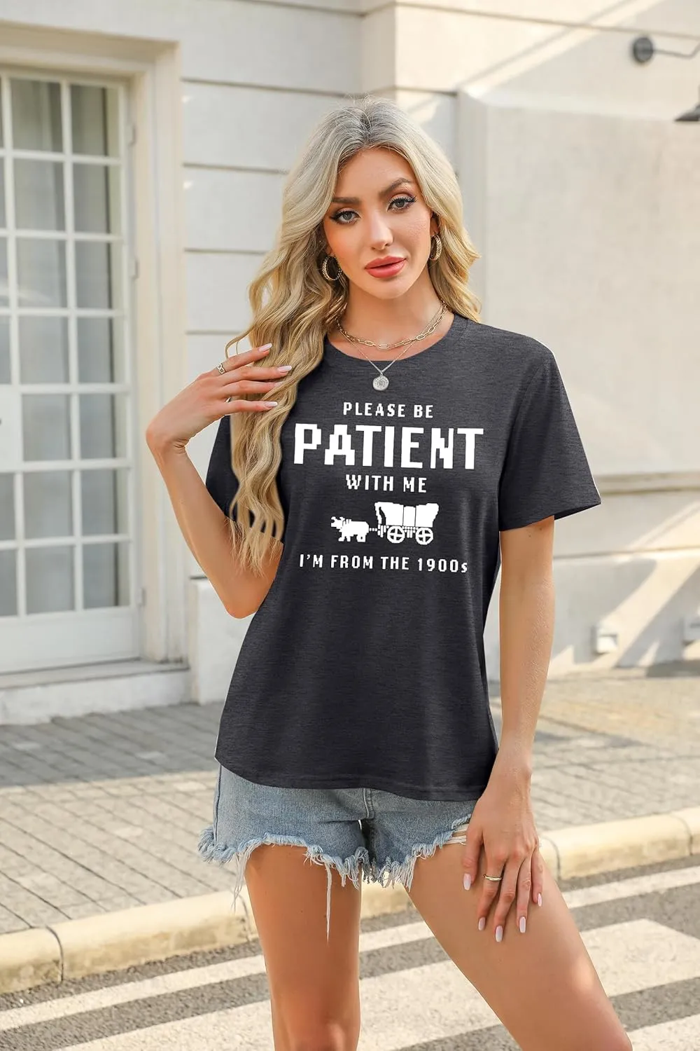 KIDDAD Please Be Patient with Me Im from The 1900s Shirts 1900s Tshirt Vintage Graphic Shirt Funny Short Sleeve Tee Top