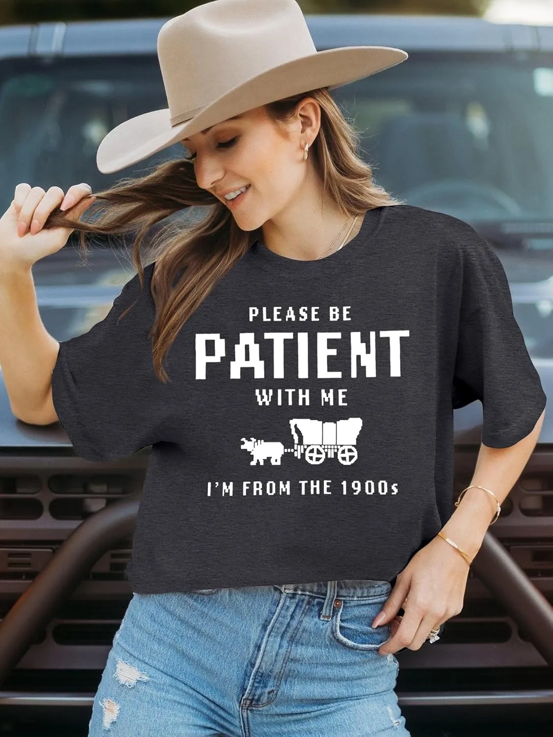KIDDAD Please Be Patient with Me Im from The 1900s Shirts 1900s Tshirt Vintage Graphic Shirt Funny Short Sleeve Tee Top
