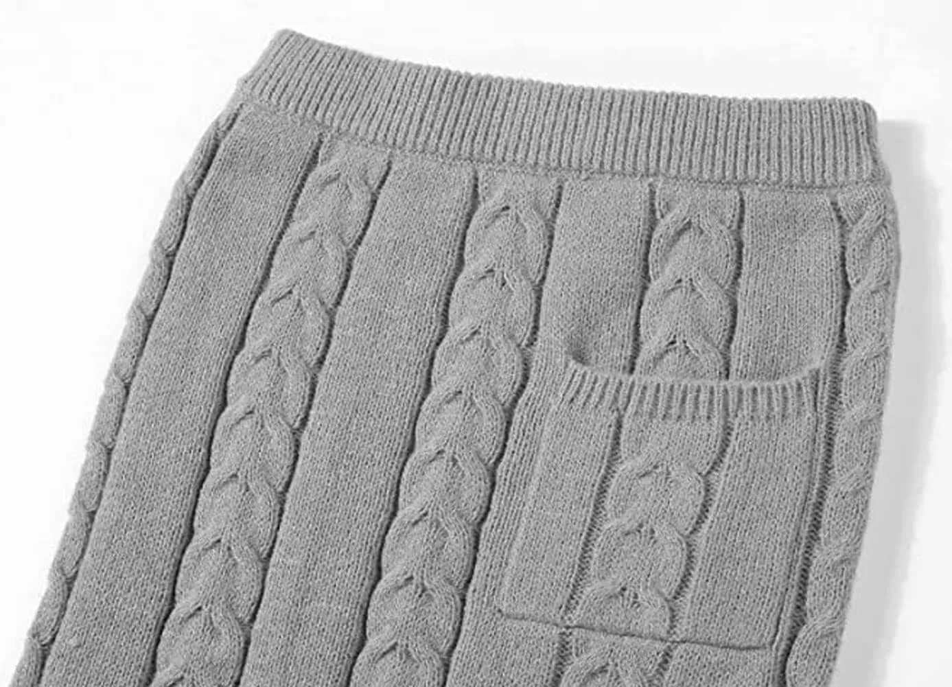 loveimgs Women's Trendy Chunky Cable Knit Long Skirt 2 Piece Outfit Sweater Sets