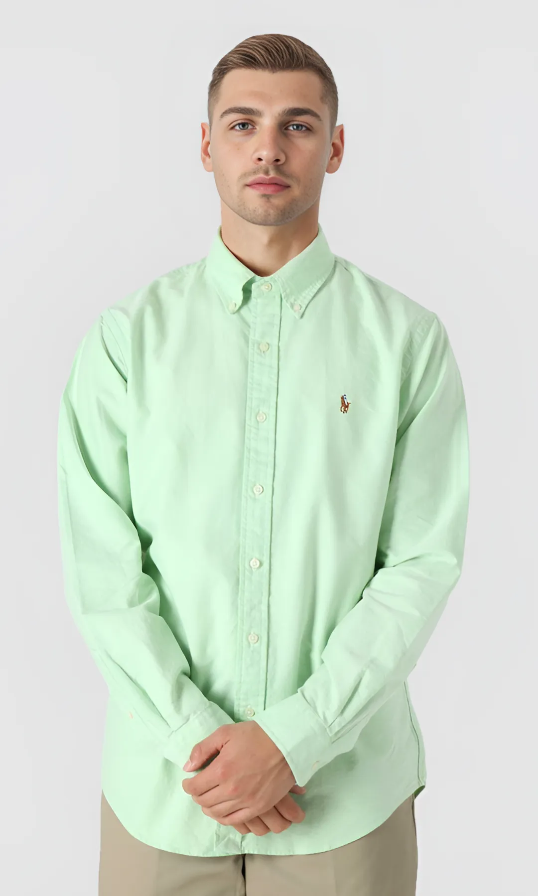 Men Slim Fit Oxford Shirt -PRL (Light Green)