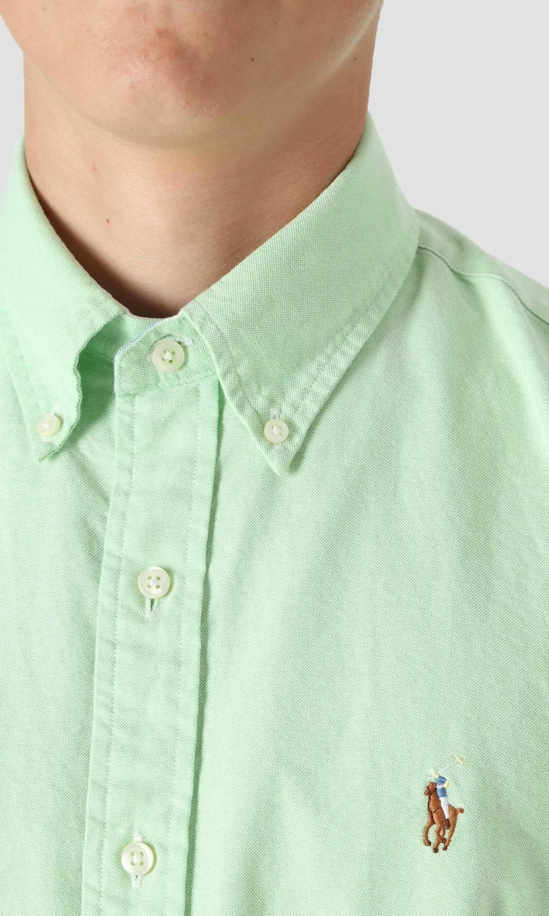Men Slim Fit Oxford Shirt -PRL (Light Green)