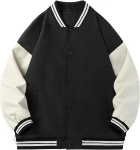 Men's Bomber Jacket Lightweight Casual Fashion Spring Fall Windbreaker Zip Up Coat with Pocket