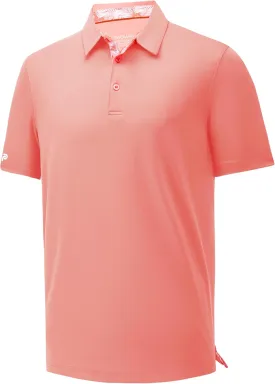 Mens Golf Shirt Short Sleeve Moisture Wicking Dry Fit Performance Casual Solid Collared Golf Polo Shirts for Men
