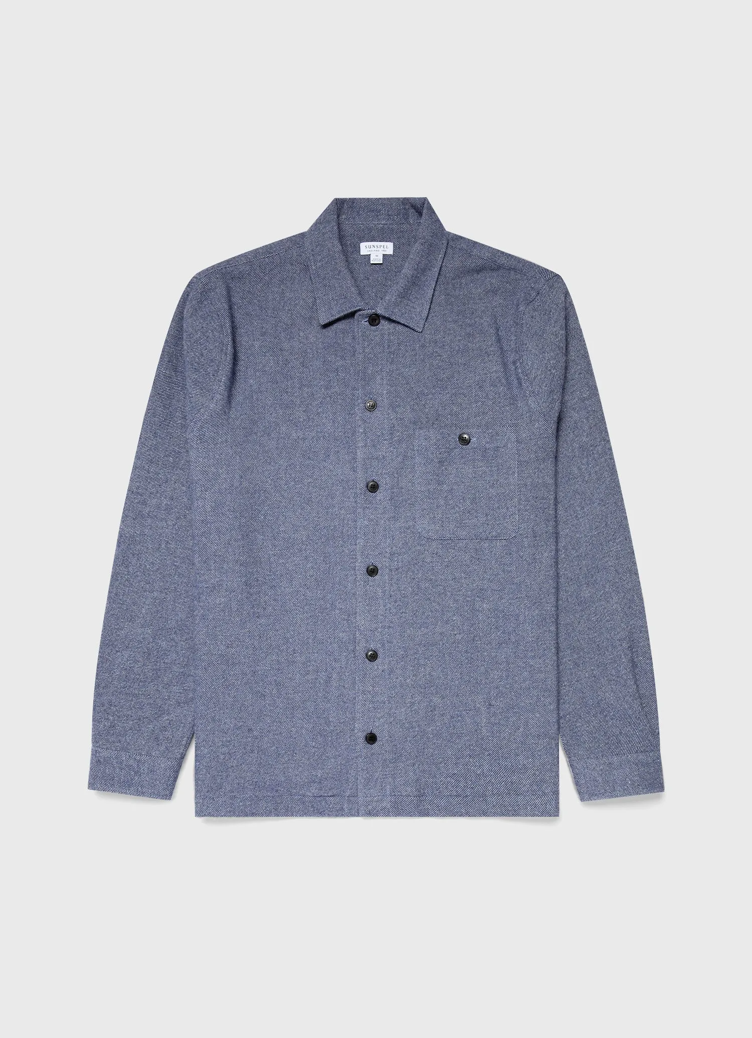 Men's Heavy Flannel Overshirt in Blue Melange