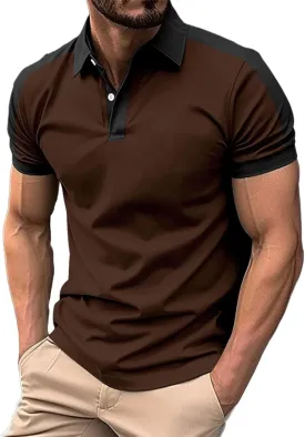 Men's Shirts Turn Down Collar American Flag Print Patriotic Shirts Slim Fit Short Sleeve Golfs Casual Tops for Men