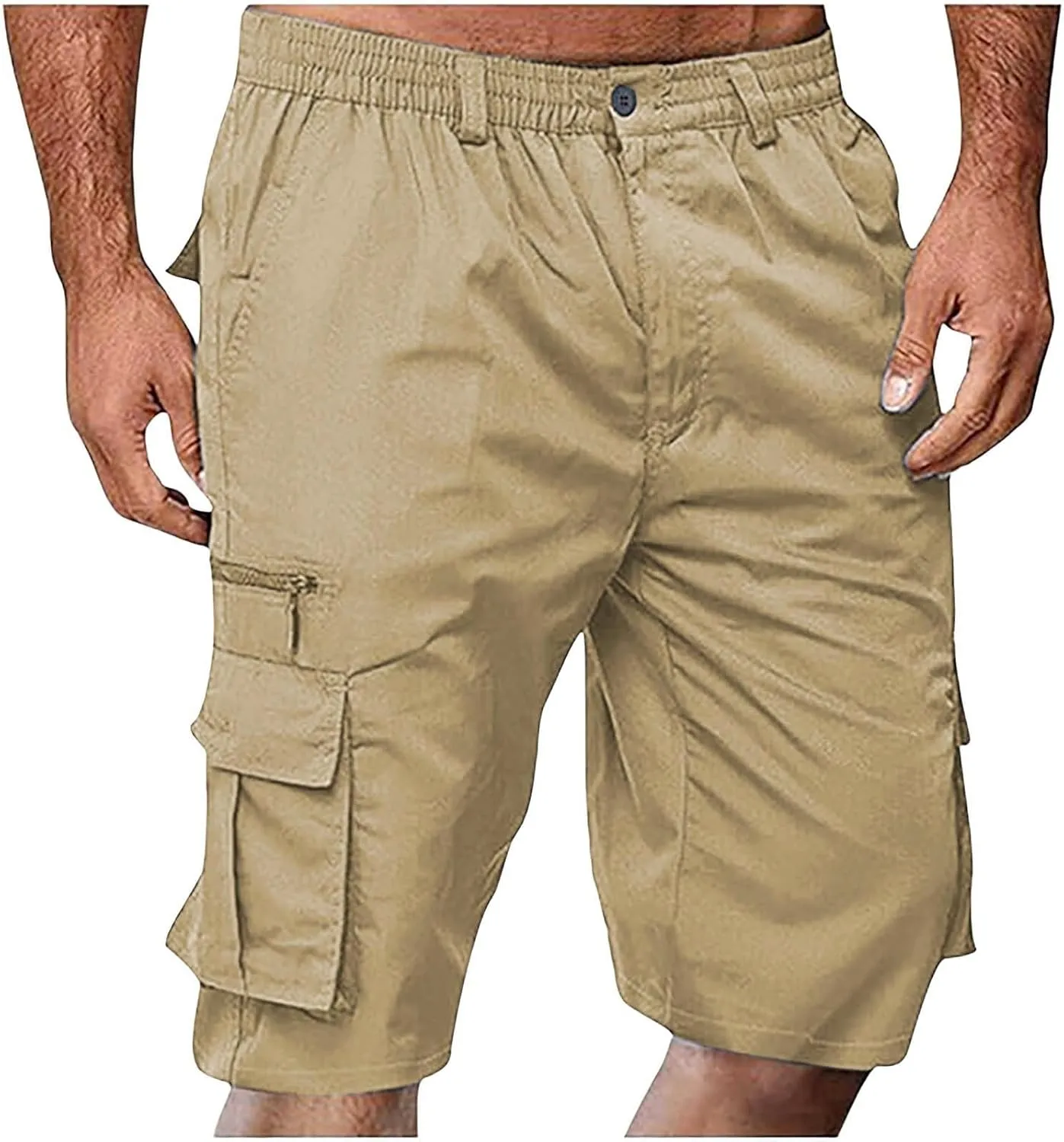 Men's Shorts Hiking 2025 Casual Outdoor Elastic Waist Shorts Travel Summer Athletic Big and Tall Fashion Short Pants
