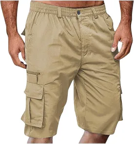 Men's Shorts Hiking 2025 Casual Outdoor Elastic Waist Shorts Travel Summer Athletic Big and Tall Fashion Short Pants