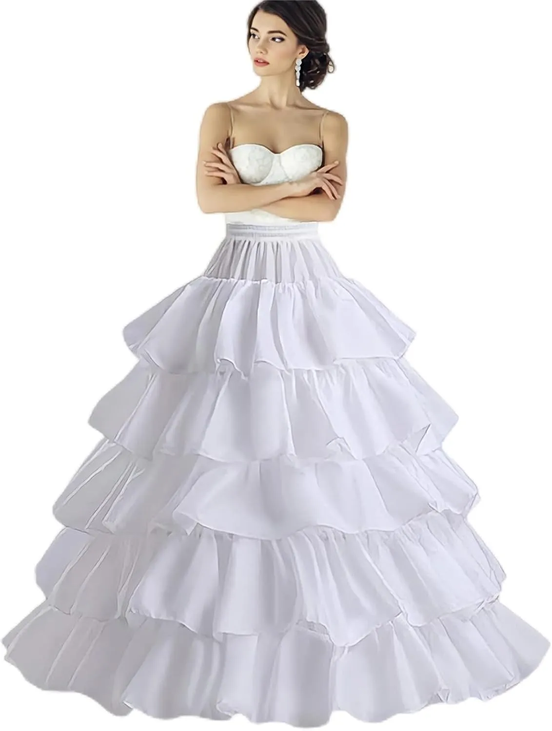 Petticoats for Women Crinoline Underskirt Slips, 5 Ruffles Wedding Underskirt for Women