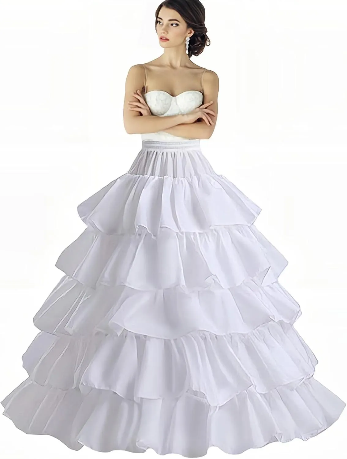 Petticoats for Women Crinoline Underskirt Slips, 5 Ruffles Wedding Underskirt for Women