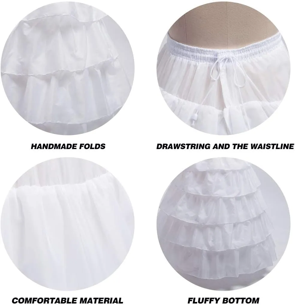 Petticoats for Women Crinoline Underskirt Slips, 5 Ruffles Wedding Underskirt for Women