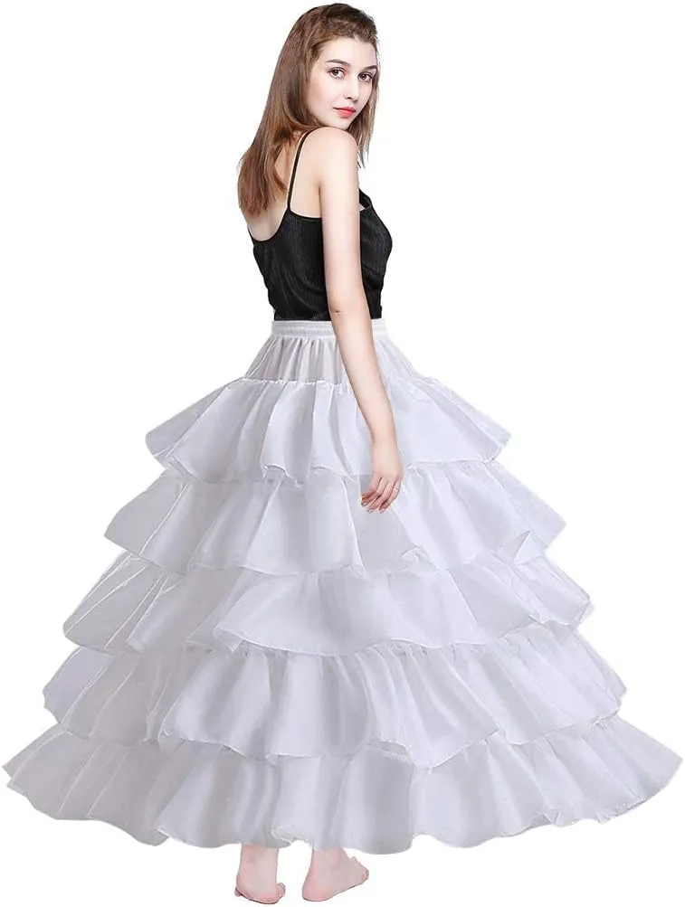 Petticoats for Women Crinoline Underskirt Slips, 5 Ruffles Wedding Underskirt for Women
