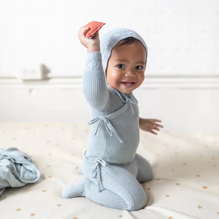 Pippin Diamond Knit Footie w/ Bonnet