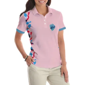 Queen Of The Lanes Bowling Short Sleeve Women Polo Shirt, Pink Ladies Bowling Shirt, Tenpin Bowling Shirt Coolspod