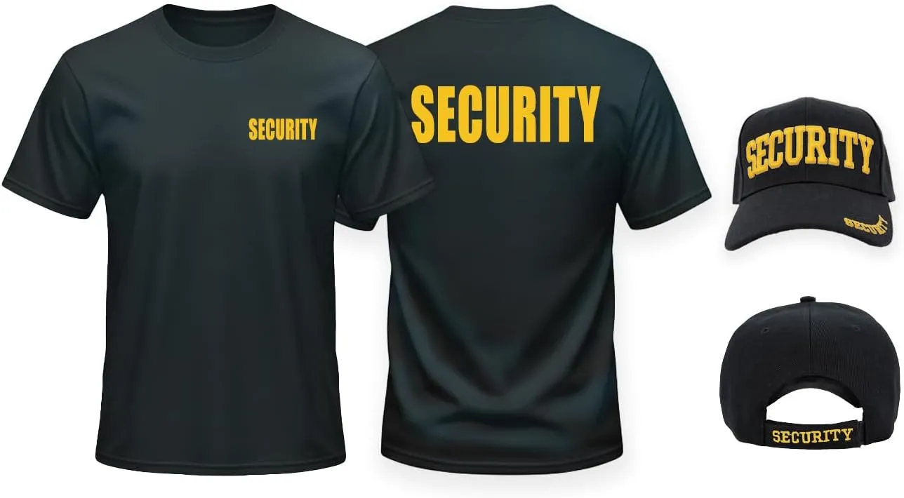 RYNO GEAR Security Cap & Security T-Shirt - Security Professionals, Workware Uniform Kit