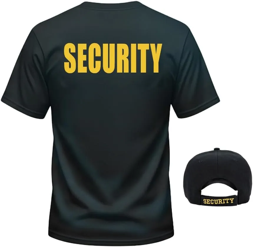 RYNO GEAR Security Cap & Security T-Shirt - Security Professionals, Workware Uniform Kit