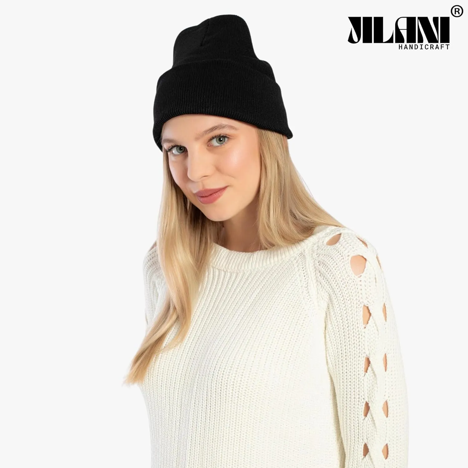 Soft Multicolor Winter Hats, Knitted Beanie Hats for Women & Men Knit Cuffed Beanies Women Plain Beanies