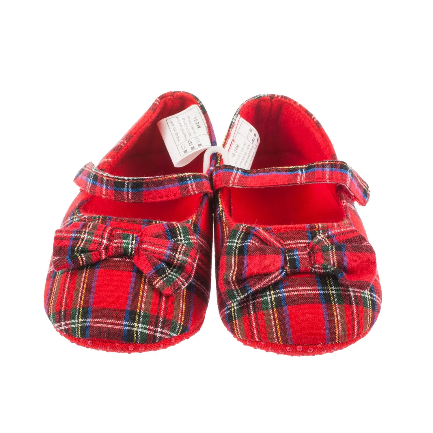 Tartan Baby Girl Shoes With Bow