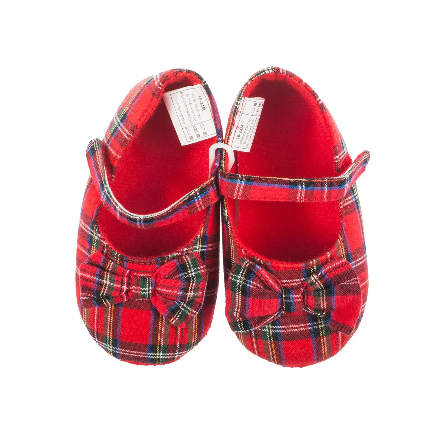 Tartan Baby Girl Shoes With Bow
