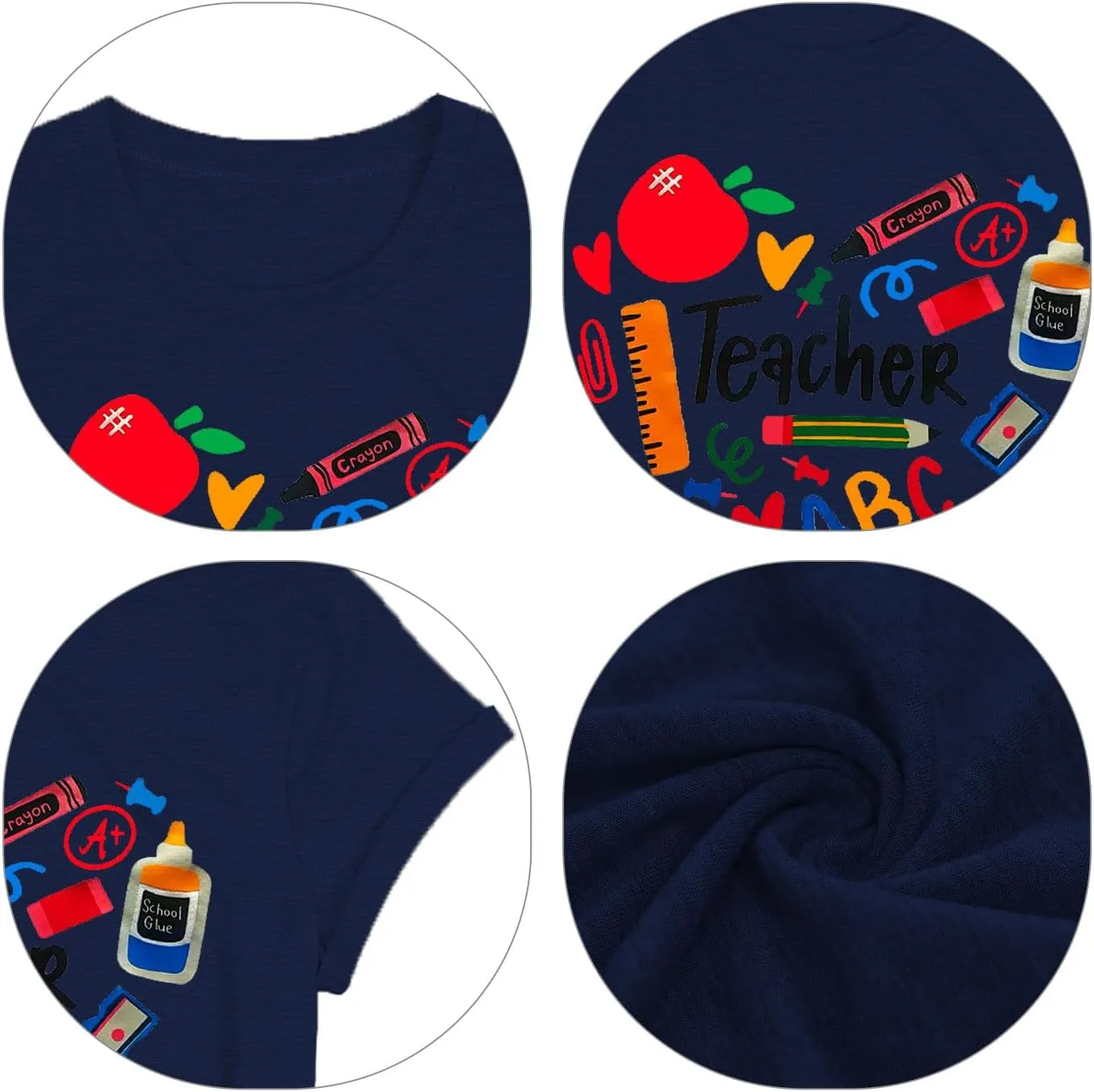 Teacher Shirts for Women Heart T-Shirt Women Teacher Appreciation Tee Teaching Support Tops