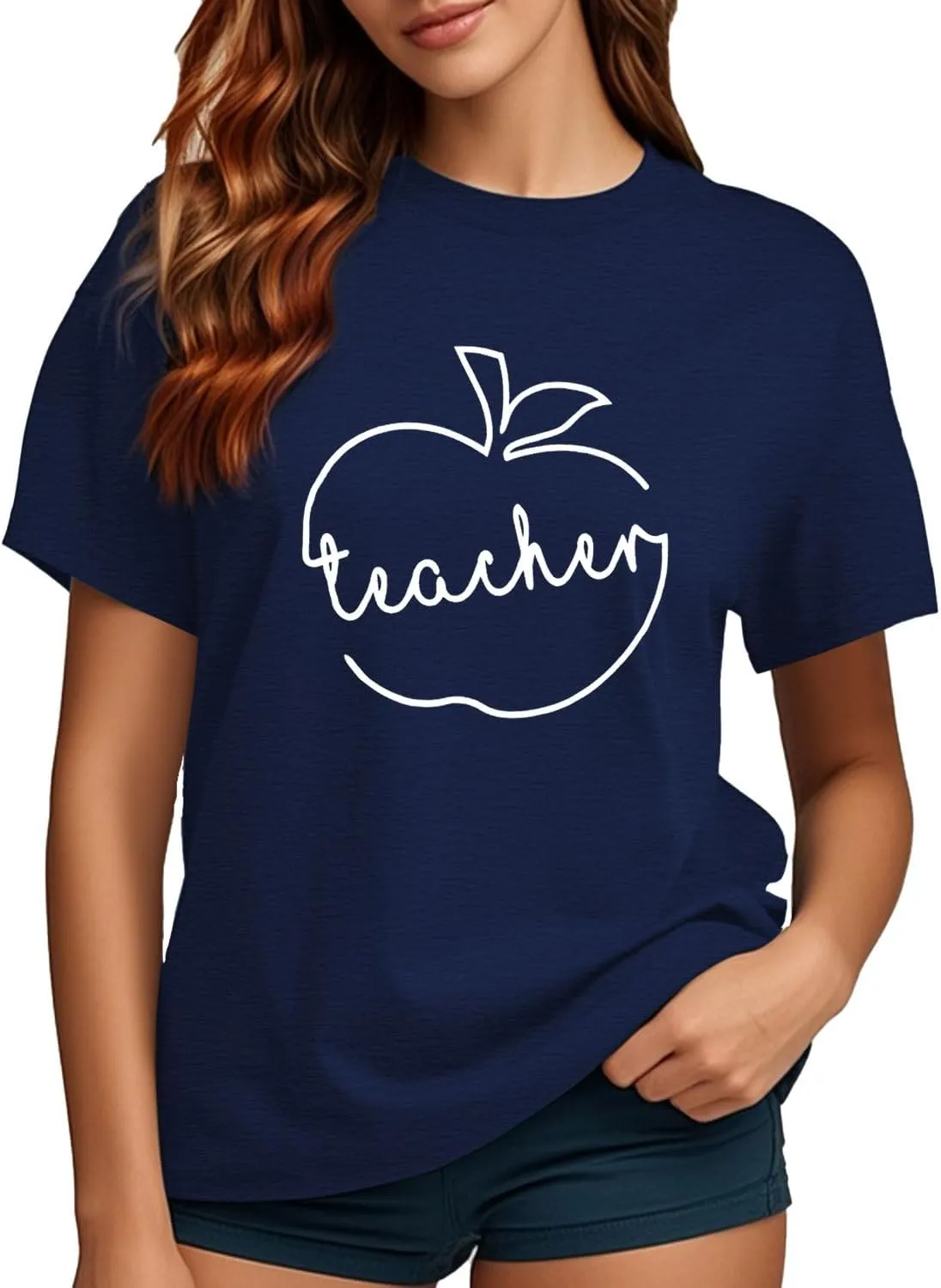 Teacher Shirts for Women Heart T-Shirt Women Teacher Appreciation Tee Teaching Support Tops
