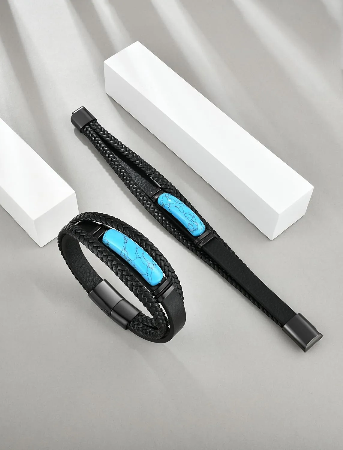 Turquoise Bracelet for Men Leather Men Bracelet