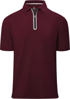 V VALANCH Mens Zipper Polo Shirts Short Sleeve Moisture Wicking Outdoor Golf Shirt Collared Athletic Tennis Polo
