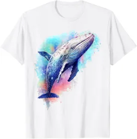 Whale Animal Colorful Graphic Abstract Painting Whale T-Shirt