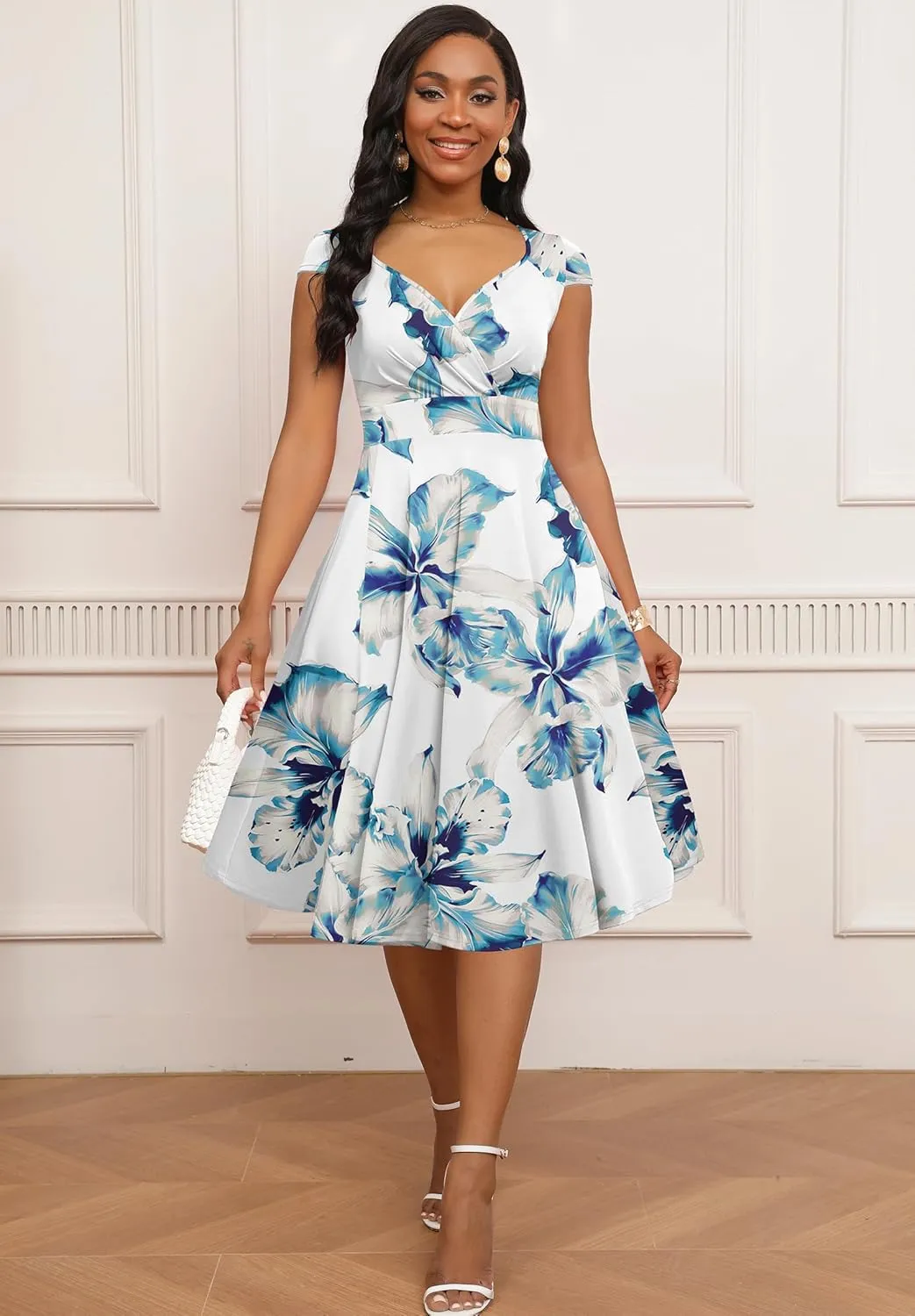 Women Short 1950s Retro Vintage Cocktail Wedding Guest Party Dress for Women